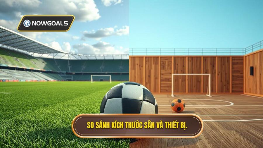 1. So sánh kích thước sân và thiết bị.